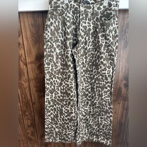 Sincerely Jules Leopard Print Wide Leg Jeans